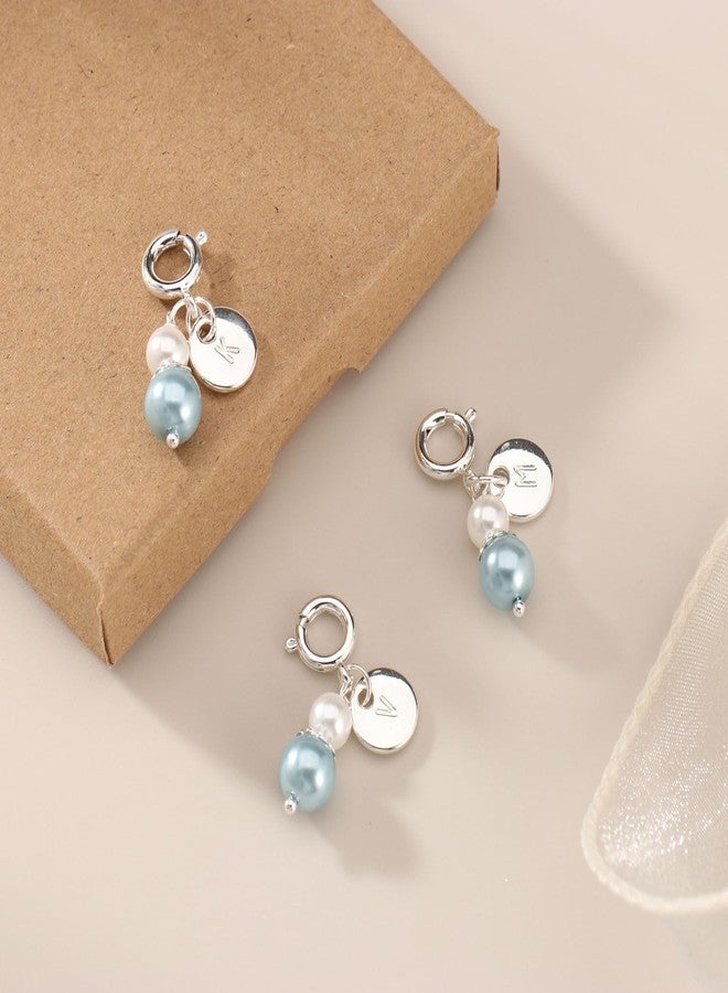 ENASAL Something Blue Gift for Bride, Bride to Be Gift for Daughter, Initial Something Blue Keepsake Keychain Gifts for Daughter in Law from Mother, Wedding Gifts Bouquet Garter Charm Bridal Accessories (M) - Image 4